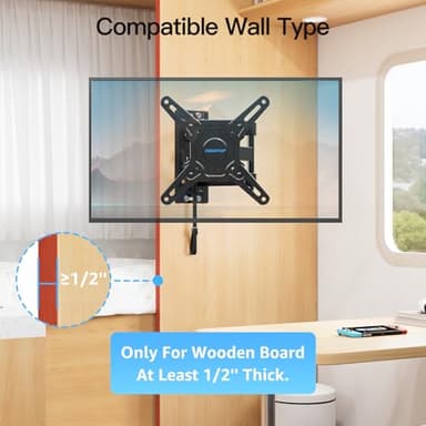 MOUNTUP Lockable RV TV Mount for 13-43 Inch TVs - Full Motion Swivel RV TV Bracket with Pull Cord Lock, Space Saving Design for Camper, Trailer, Motorhome, Truck - Max 33lbs & VESA 200x200mm, MU2101 - Image 9