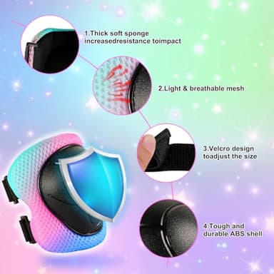 Kids Bike Helmet for 3-5-8-14+ Age Girls and Boys, Kids Helmet with Knee Pads Elbow Pads Wrist Guards,Ventilation Multi-Sport Scooter Roller Skate Rollerblading Skateboarding Climbing Cycling - Image 4