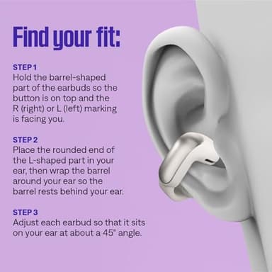 Bose Ultra Open Bluetooth Earbuds, True Wireless Earbuds with OpenAudio for Awareness, Clip On Design for Comfort, Immersive Audio, Up to 48 Hrs of Playtime, Chilled Lilac - Limited Edition Color - Image 5