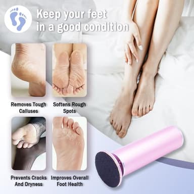 Dr.Pedi Electric Callus Remover for Feet Speed Adjustable Electric Foot File with 60pcs Replacement Sandpaper Discs Pro Pedicure Foot Filer Dead Dry Hard Skin Calluses Foot Grinder Pink - Image 2
