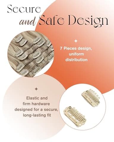 Sunny Hair Clip in Hair Extensions Straight Human Hair Clip in Extensions Remy Clip in Hair Extensions Real Human Hair Extensions Clip ins Golden Blonde Highlights Light Blonde 22inch - Image 4