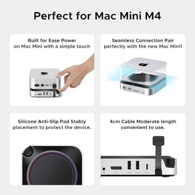 UGREEN Mac mini M4 Dock and Stand DP Hub for Mac mini M4 and M4 Pro 2024 with M.2 NVMe SSD Enclosure, 4K144Hz DP,10G USB A/C, SD/TF, Audio - Image 6