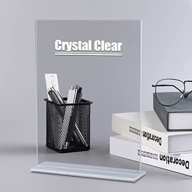 xydstay 6pack Acrylic Sign Holder 8.5 X 11, Vertical T Shape Clear Plastic Menu Holder, Unbreakable Table Sign for Restaurant, Office, School, Store and Home Use - Image 8