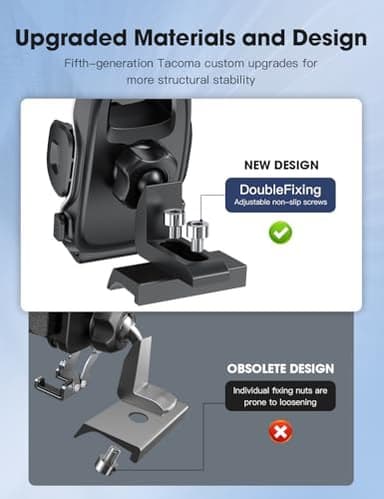 Upgraded Tacoma Phone Mount for Toyota Tacoma 2016-2023, 3rd Gen Dashboard Clip Cell Phone Cradle, Adjustable Stand, Suitable for Most Smartphones - Image 5