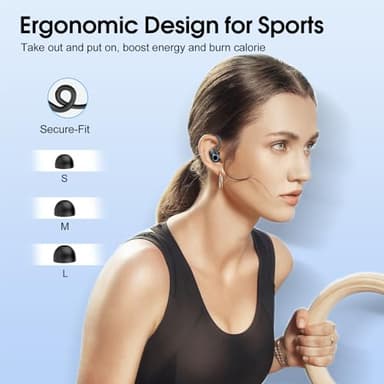 Wireless Earbuds Bluetooth 5.4 Headphones Sport, 50H Stereo Ear Buds Dual LED Display, 2025 Bluetooth Earbuds with 4 ENC Noise Canceling Mic, IP7 Waterproof Earphones with Earhooks for Workout Running - Image 7