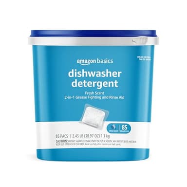 Amazon Basics Dishwasher Detergent Pacs, Fresh Scent, 85 Count (Previously Solimo) - Image 1