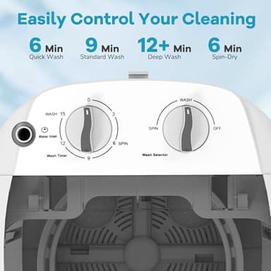 Giantex Portable Mini Washing Machine, 5.5 lbs Capacity Small Compact Laundry Washer with Spin Tub & Drain Hose, Semi-automatic Washer Machine for Apartment Dorms RV Home (Grey) - Image 4