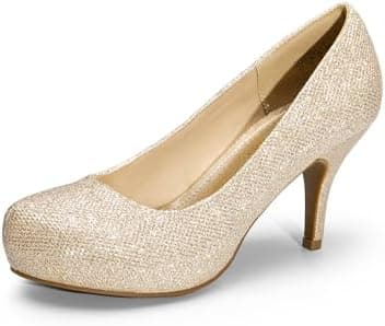 DREAM PAIRS Tiffany Women's Classic Elegant Versatile Low Stiletto Heel Dress Platform Pumps Shoes - Image 3