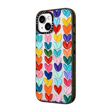 CASETiFY Impact iPhone 14 Case [4X Military Grade Drop Tested / 8.2ft Drop Protection] - Polka Daub Hearts - Glossy Black - Image 6