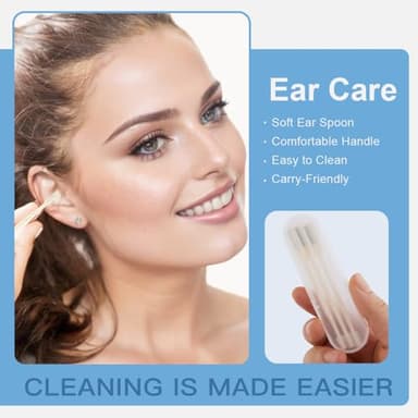 Nasal Hair Cutter, 2025 Upgraded 2 in 1 Nasal Hair Trimmer for Women Men, Manual 360° Rotating Nose Hair Remover Tool with Ear Digger Travel Essentials (Beige, 3 Pcs) - Image 3