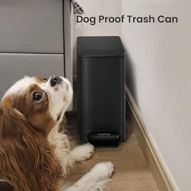 Cesun Small Bathroom Trash Can with Lid Soft Close, Step Pedal, 6 Liter / 1.6 Gallon Stainless Steel Garbage Can with Removable Inner Bucket, Anti-Fingerprint Finish (Matt Black) - Image 7