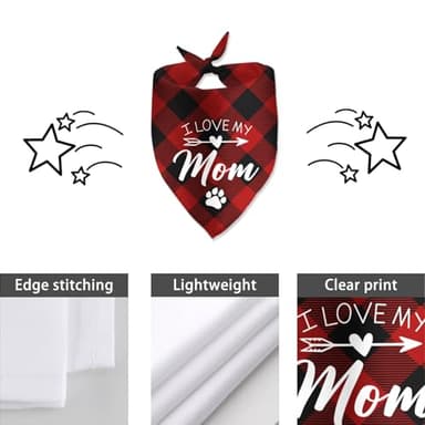 I Love My Mom Dog Bandanas Funny Cute Dog Bandana Gender Reveal Photo Prop Pet Scarf Decorations Accessories for Pet Dog Lovers Dog Mom Gift - Image 3