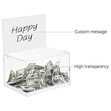 Amazon Basics Ballot Box With Key Lock, Clear - Image 2