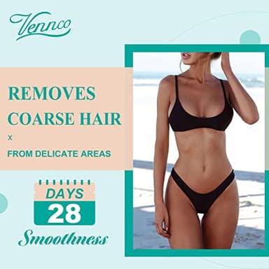VENNCO Hard Wax Beads, 1lb Wax Beans For Coarse Hair Removal Sensitive Skin With Pure Aloe Vera, For Face Eyebrow Leg Bikini Brazilian Waxing, Perfect For Full Body & All Hair Types At Home - Image 5