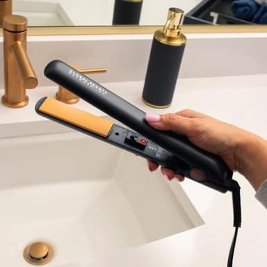CHI Original Ceramic Flat Iron, Straightener For A Smooth Finish, Ceramic Floating Plates, Quick Heat Up, Analog On/Off Switch, 1" Black - Image 4