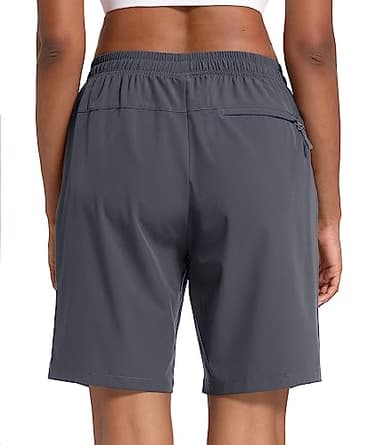 MAGCOMSEN Hiking Shorts Women Water Resistant with Pockets Quick Dry Lightweight Outdoor Golf Dark Grey L - Image 2