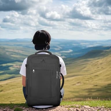 AREYTECO Travel Backpack, 50L Expandable Extra Large Laptop Backpack, Carry On Backpack Water Resistant Business Suitcase Daypack Bag Fits 17 Inch Laptops, Travel Gifts for Men Women, Black - Image 2