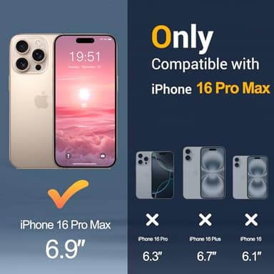 Temdan for iPhone 16 Pro Max Case [Compatible with MagSafe] [Military-Grade Drop Protection] [Anti-Fingerprint] [Anti-Scratch] Slim Silky-Soft Touch Translucent Matte Case 6.9 inch, Rose - Image 2
