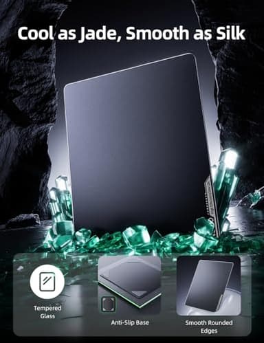 llano MP001 Tempered Glass Gaming Mousepad for FPS Gamers, 17.7”x15.8” Large Ultra-Smooth 0.85μm Micro-Etched Surface, 3mm Thick, Non-Slip Base, Compatible with Viper/G502, Large - Image 3