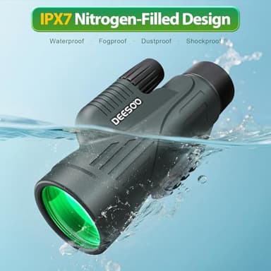 Monocular Telescope for Adults High Powered - 12x56 Waterproof Monocular Scope with Clear Low Light Vision - Compact Telescope with Tripod Smartphone Adapter for Bird Watching Hunting Hiking Travel - Image 3