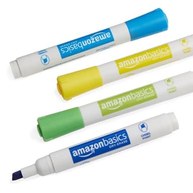 Amazon Basics Dry Erase Markers For Whiteboards, Chisel Tip, Low-Odor, Assorted Colors, Pack of 12 - Image 6