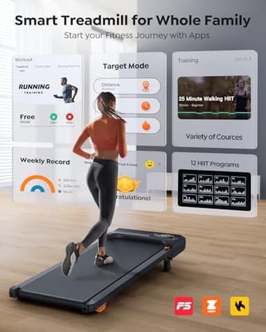 Walking Pad Treadmill with 10% Incline, Under Desk Treadmill, Compact Portable Treadmills for Home Office, 285lbs Capacity, APP/Remote Control, Exercise Anytime, Low-Noise - Image 4