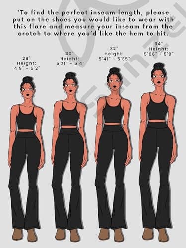 Sunzel Flare Leggings, Crossover Yoga Pants with Tummy Control, High Waisted and Wide Leg, No Front Seam Black Large 34" Inseam - Image 2