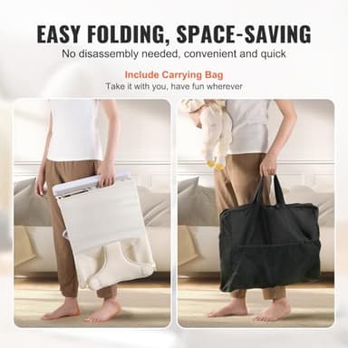 VEVOR Baby Bouncer, Folding Bouncer Seat for Babies 0-9 Months, Baby Bouncer with 2 Reclining Angles & Rotatable Toy Bar, Portable Baby Bouncers Seat with Carrying Bag for Indoors Outdoors, Beige - Image 6