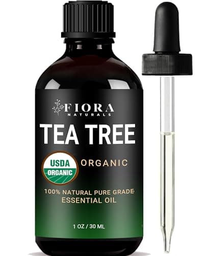 Tea Tree Oil – 100% Pure Organic Tea Tree Essential Oil for Skin, Face, Hair, Scalp, Nails, and Toenail – Therapeutic Grade Tree Tea Oil for Acne & Hair Growth – 1 fl oz - by Fiora Naturals - Image 1