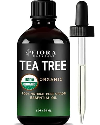 Tea Tree Oil – 100% Pure Organic Tea Tree Essential Oil for Skin, Face, Hair, Scalp, Nails, and Toenail – Therapeutic Grade Tree Tea Oil for Acne & Hair Growth – 1 fl oz - by Fiora Naturals - Image 1