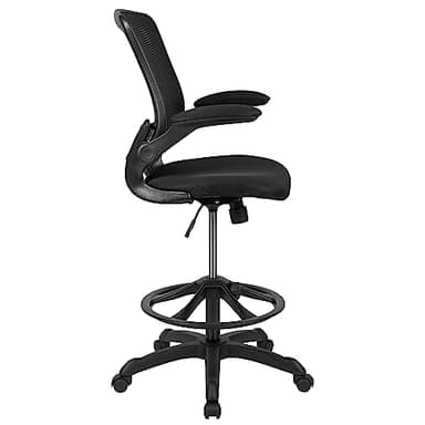 Flash Furniture Kale Mid-Back Swivel Office Chair with Adjustable Foot Ring, Lumbar Support, and Seat Height, Ergonomic Mesh Executive Chair, Black - Image 9