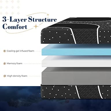 Sweetnight Queen Mattress, 12 Inch Gel Memory Foam Mattress in a Box, Plush Comfort Queen Size Mattress for Motion Isolation & Pressure Relief, Gray, Starry Night Grey - Image 4