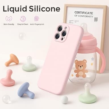Ktele Magnetic for iPhone 16 Pro Case [Compatible with Magsafe] [Premium Silicone Satin-Smooth Touch] Slim Shockproof Anti-Scratch Microfiber Lining Case, 6.3 inch, Chalk Pink - Image 4