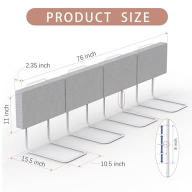 Bed Rail, Bed Rail for Toddlers, Kid, Adult, 78.7" Bed Side Rails for Full, Queen, King, Twin, Bunk, Dorm Beds to Prevent Falls, Bed Rails Can be Flexibly Combined, Easy Installation (Gray, 4 Packs) - Image 5