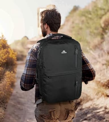 MATEIN Carry on Backpack, Flight Approved Travel Backpack with USB Port, TSA Personal Item Travel Bag fits 17" Laptop, Large Water Resistant Luggage Overnight Weekender Bag for Men & Women, Black - Image 9