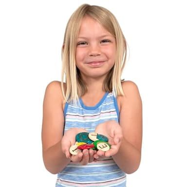 READY 2 LEARN Coconut Letters - Uppercase - Set of 52 - Natural, Hand Made Counters for Kids - Use for Crafts and Spelling Activities - Image 8