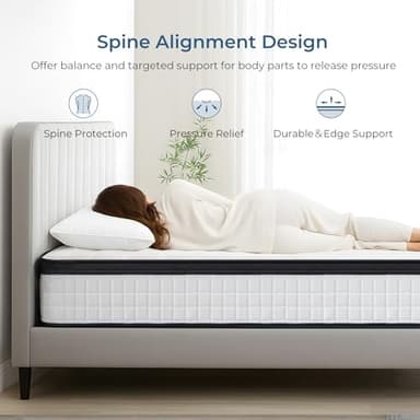 Inofia 10 Inch Full Hybrid Double Mattress in a Box - Medium Firm, Memory Foam & Pocket Springs, Fiberglass Free, Motion Isolation, Pressure Relief, Edge Support, 10-Year Support, CertiPUR-US - Image 7