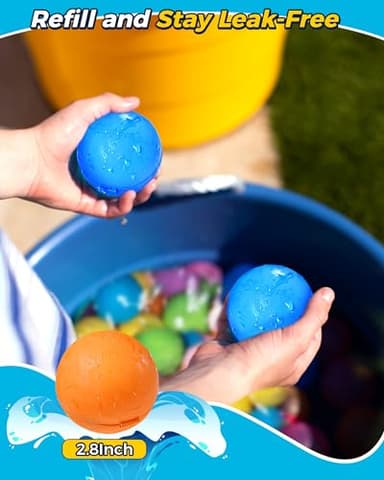 SOPPYCID Reusable Water balloons, Summer Toy Water Toy for Boys and Girls, Pool Beach Toys for Kids ages 3-12, Outdoor Activities Water Toys Self Sealing Water Splash Ball for Fun (6Pack) - Image 6