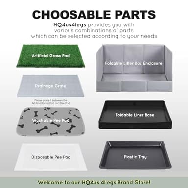 HQ4us Dog Grass Pad with Tray Medium 31”×21” Dog Litter Box Toilet with 2×Artificial Grass for Dogs with Hemmed Edge, Pee Pads for Dogs, Realistic, Less Stink, Potty for Balcony - Image 9