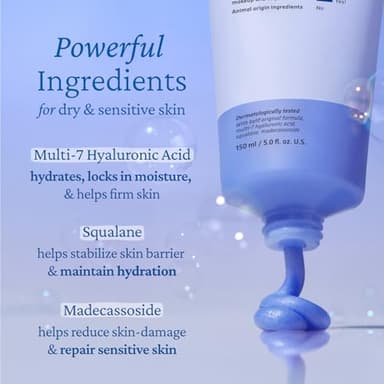 belif Super Knights - Soothing Hydration Cleansing Mask, 3-in-1 Facial Mask & Cleanser with Hyaluronic Acid, Squalane, Madecassoside | For Dry and Sensitive Skin | Korean Skincare (5.0 fl. oz) - Image 6