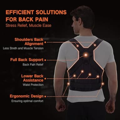 PANUSU Back Brace Posture Corrector for Men and Women - Adjustable Full Back Brace Posture Corrector Straightener For Upper and Lower Back Pain Relief - Scoliosis, Hunchback, Spine Corrector - Large - Image 2