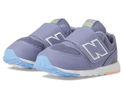 New Balance Kid's 574 V1 Midsole Hook and Loop Sneaker, Astral Purple/Clear Yellow, 3.5 XW Infant - Image 1