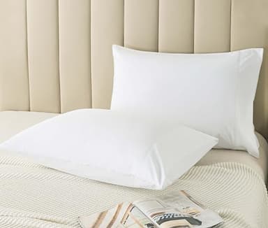 WhatsBedding Queen Size Pillowcases Set of 2, 20x30 Cotton Pillow Case with Envelope Closure, Soft & Breathable Pillow Covers for Bed, White - Image 8