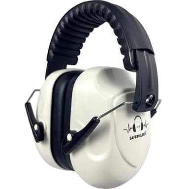 SAFEBUILDER Safety Ear Muffs SNR 33dB Noise Reduction Earmuffs Adults Sound Proof For Sleeping Working Shooting Industrial (1, 1-White) - Image 1
