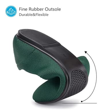 Frank Mully Women's Knit Ballet Flat Round Toe Flat Shoes Slip On Classic Low Wedge Ballerina Shoes Green, 8 - Image 5