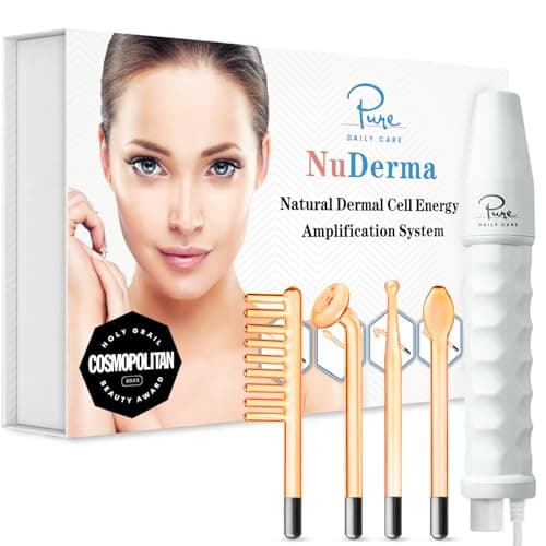 Pure Daily Care NuDerma Handheld Skin Therapy Wand Machine w/Neon – Anti-Aging - Skin Tightening - Wrinkle Reducing - Dark Circles – Clarifying - Hair & Scalp Stimulator - Image 1