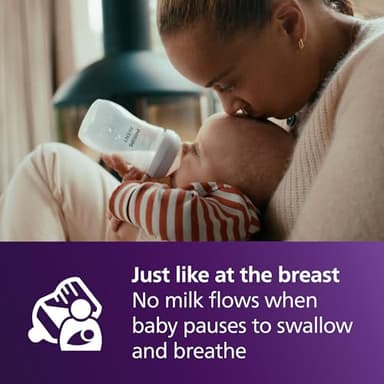 Philips Avent Natural Baby Bottles with Natural Response Nipples (Medium Flow, Flow 3), 9oz, 4-Pack, SCY903/04 - Image 4
