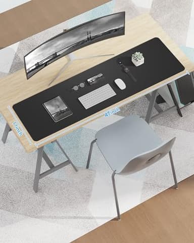 Large Desk pad mat,Mouse Pad,Office Desk Mat, Non-Slip PU Leather Desk Blotter,Large Desk pad,Waterproof Keyboard mat for Office/Home/Decor (Black,48" x 17") - Image 6
