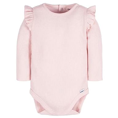 Gerber Baby Girl's 2-Pack Long Ruffle Sleeve Onesies, Confetti - Image 3