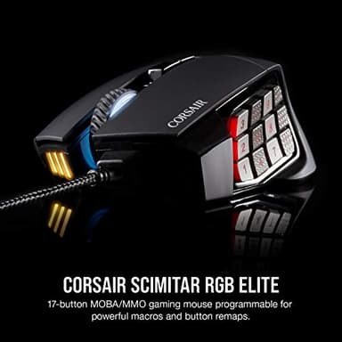 CORSAIR SCIMITAR RGB ELITE Wired MOBA/MMO Gaming Mouse – 18,000 DPI – 17 Programmable Buttons – iCUE Compatible – PC, Mac, PS5, PS4, Xbox – Black - Image 2